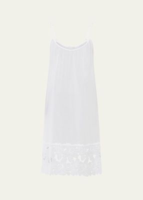 Clara Floral-Embroidered Cotton Chemise
