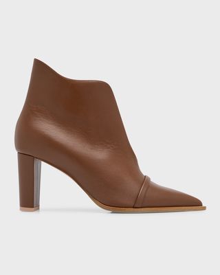 Clara Leather V-Cut Ankle Booties