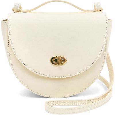 Clare V. Elodie Leather Crossbody Bag in Cream Veg 