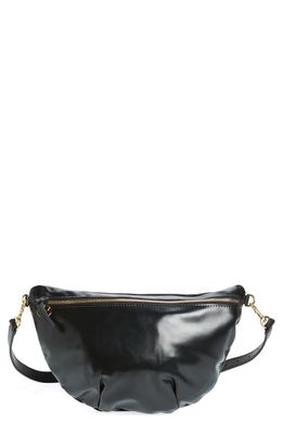 Clare V. Grande Leather Belt Bag in Black