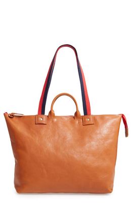 Clare V. Le Zip Leather Tote in Miel Rustic