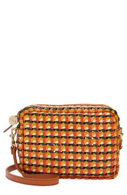 Clare V. Midi Sac Woven Leather Crossbody Bag in Marigold Rattan