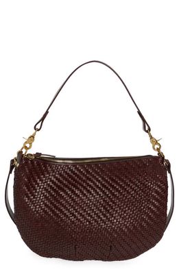 Clare V. Moyen Messenger Crossbody Bag in Plum Woven