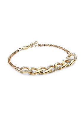 Clarissa 14K Yellow Gold & Diamond Pavé Chain Bracelet