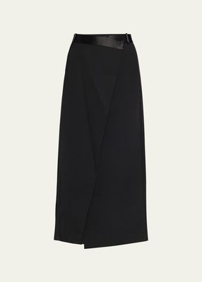 Clarisse Satin Combo Overlapping Maxi Skirt