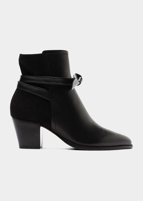 Clarita Mixed Leather Ankle Booties