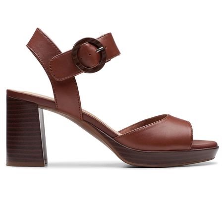 Clarks Collection Leather Heeled Sandal AmbyrLy n Ruby