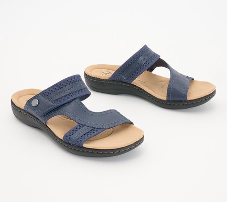 Clarks Collection Leather Slide Sandals - Laurieann Cara