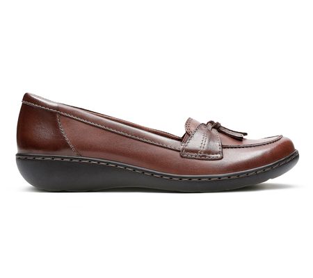 Clarks Collection Leather Slip On Loafer - Ashl and Bubble