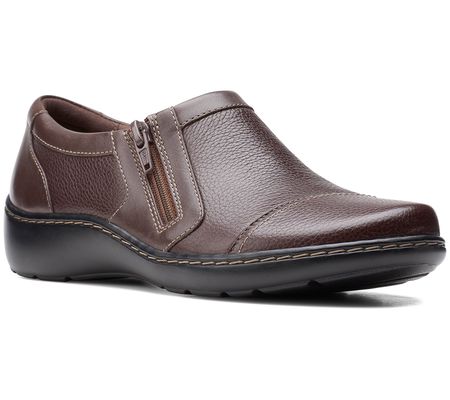 Clarks Collection Leather Slip-on Shoes - Cora Giny