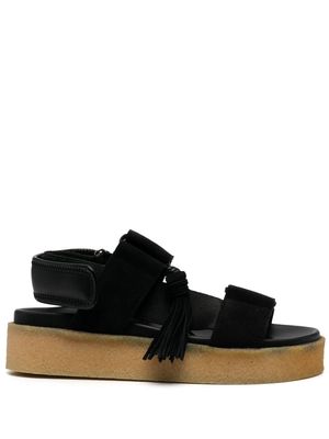Clarks double-strap suede sandals - Black