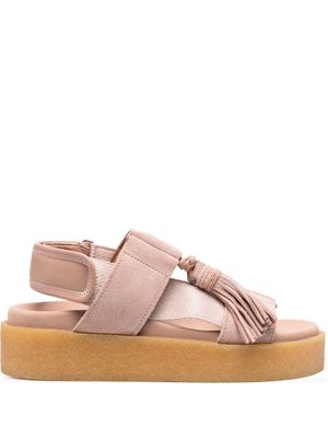 Clarks Originals Crepe tassel-embellished platform sandals - Pink