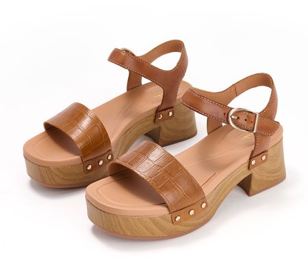 Clarks Signature Leather Heeled Sandals - Sivanne Bay