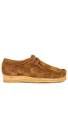 Clarks Wallabee Check Shoe in Brown