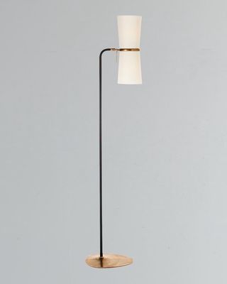 Clarkson Antiqued-Brass & Black Floor Lamp