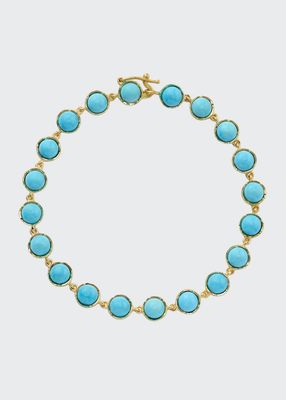 Classic 18k Yellow Gold Bracelet with 5mm Turquoise