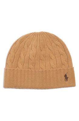 Classic Cable Beanie Polo Ralph Lauren in Classic Camel
