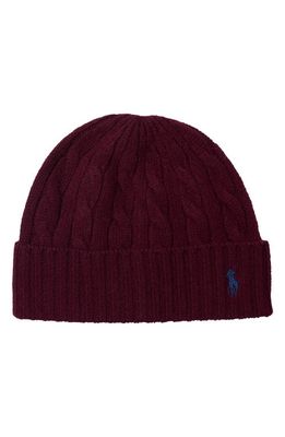 Classic Cable Beanie Polo Ralph Lauren in Harvard Wine