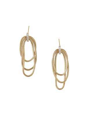 Classic Chain 18K Yellow Gold & 0.11 TCW Diamond Hoop Earrings - Gold - Gold