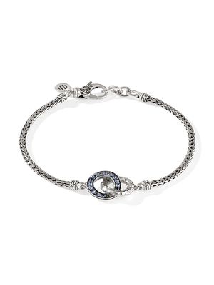 Classic Chain Blue Sapphire & Sterling Silver Bracelet - Silver - Size Medium - Silver - Size Medium