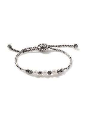 Classic Chain Sterling Silver & Freshwater Pearl Chain Bracelet