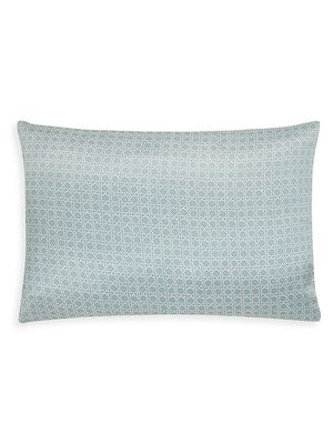Classic Contemporary Rattan Mulberry Silk Pillowcase - Blue - Size Boudoir - Blue - Size Boudoir