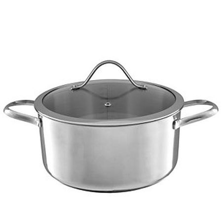 Classic Cuisine 6-qt Stainless Steel Stockpot w ith Glass Lid