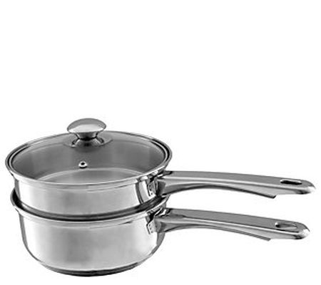 Classic Cuisine Stainless Steel Double Boiler w ith Glass Lid