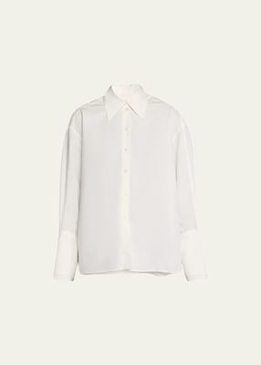 Classic Double-Cuff Button-Front Shirt
