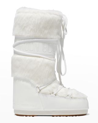 Classic Faux Fur Lace-Up Snow Boots