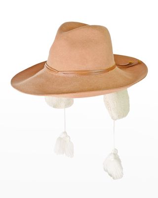 Classic Long Brim Faux Fur Trapper Hat