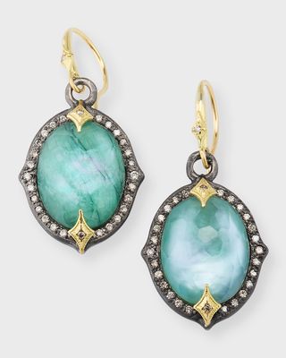 Classic Oval Emerald Triplet Drop Earrings