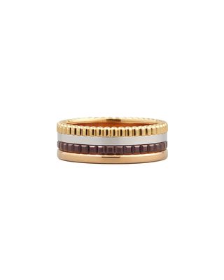 Classic Quatre Four-Color Gold Small Band Ring, Size 4.5