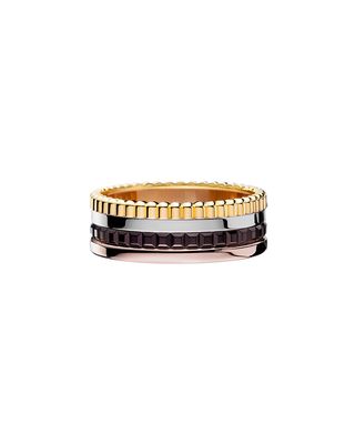 Classic Quatre Four-Color Gold Small Band Ring, Size 60
