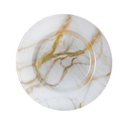 Classic Touch Set of 4 -White Marble Plates in
