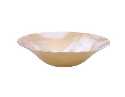 Classic Touch White -Marble Salad Bowl in Gold