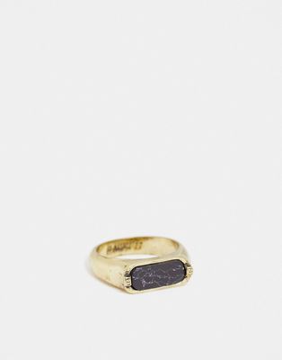 Classics 77 marble signet ring in gold