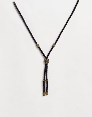 Classics 77 marble sun cord necklace in black