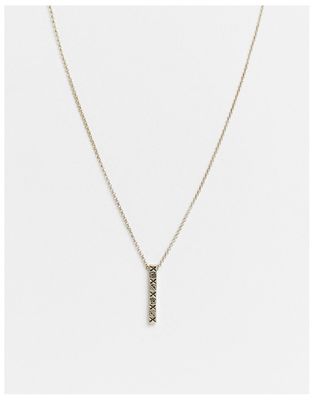 Classics 77 patterned bar chain necklace in gold