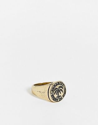 Classics77 stone detail ring in gold