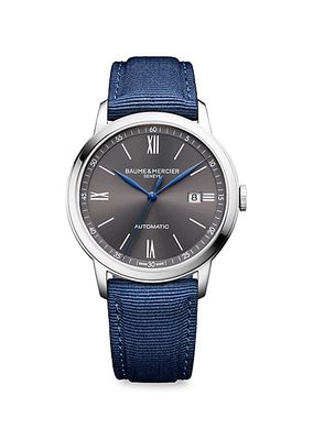 Classima 10608 Stainless Steel & Canvas Strap Watch