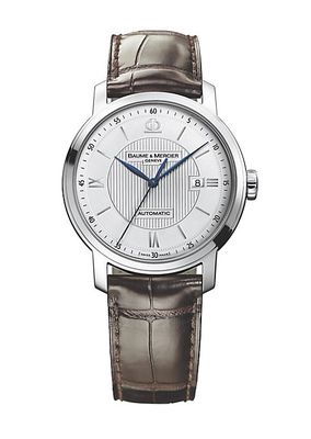 Classima 8731 Stainless Steel & Alligator Strap Watch