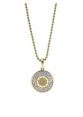 Classique 14K Yellow Gold & 0.52 TCW Diamond Medallion Pendant Necklace