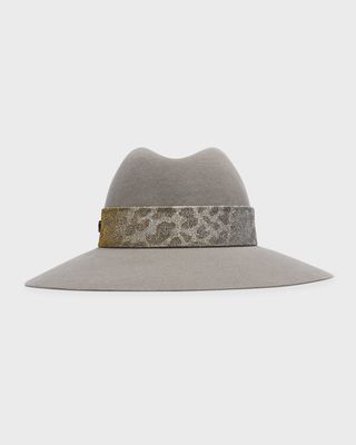 Claudette Wool Fedora With Leopard Print Band