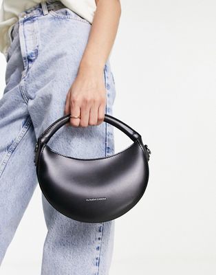 Claudia Canova crescent shape purse with cross body strap in black