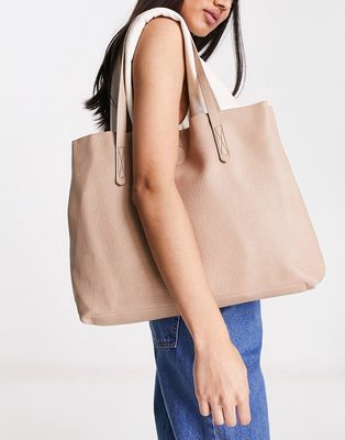 Claudia Canova soft slouchy tote bag in taupe-Neutral
