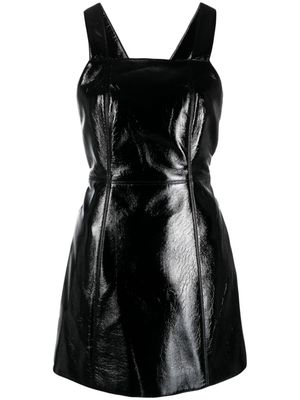 Claudie Pierlot adjustable shoulder-straps faux-leather minidress - Black