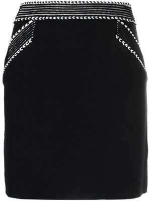 Claudie Pierlot contrast-stitching fine-knit skirt - Blue