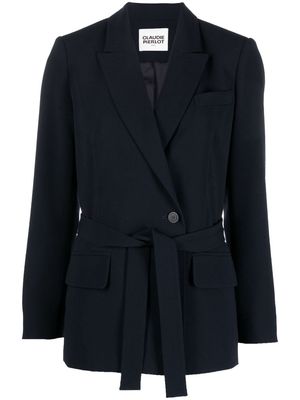 Claudie Pierlot double-breasted belted blazer - Blue