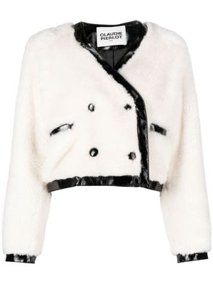 Claudie Pierlot double-breasted faux-fur jacket - Neutrals